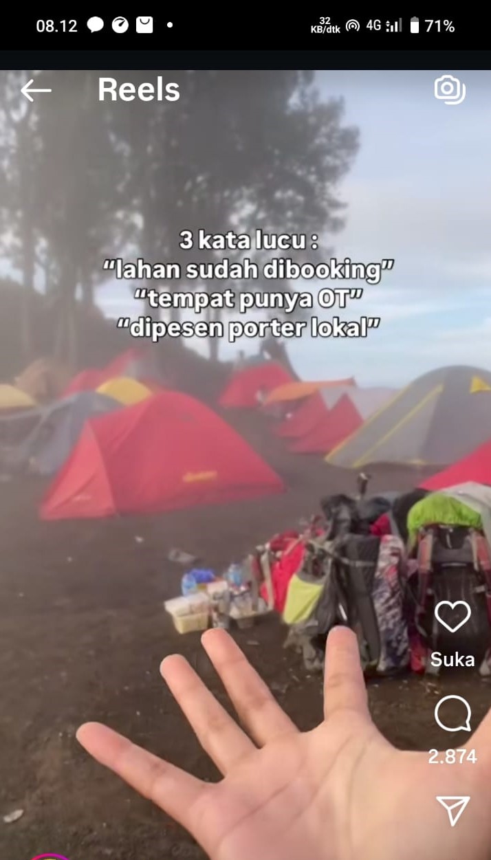 Viral! Booking Area Berkemah, Difpala Gunung Milik Semua